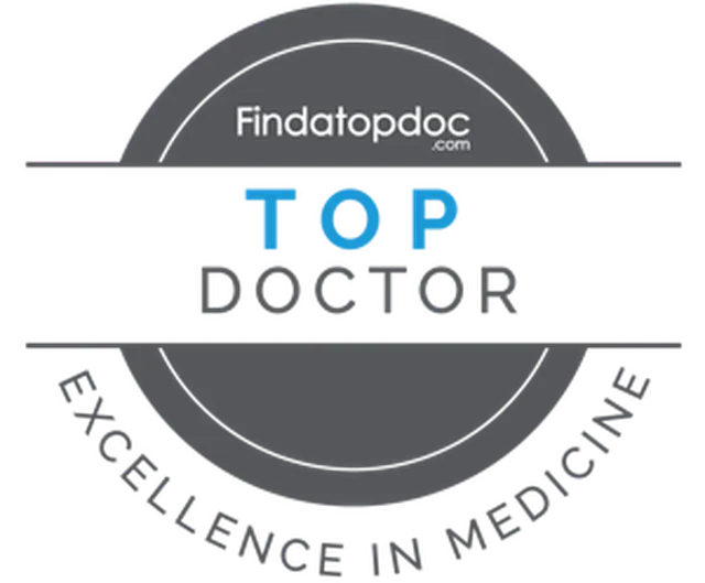 "Findatopdoc.com Top Doctor Excellence in Medicine" Badge
